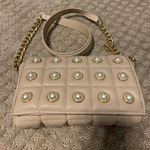 Zara Pearl Quilted Leather Bag
